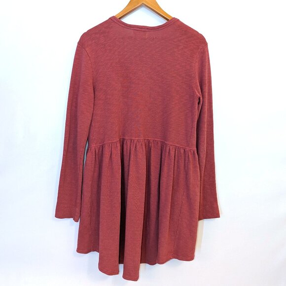 T.LA | Anthropologie Cotton Peplum Cardigan "Beira" Pink Open Front | Size Small - Picture 10 of 14